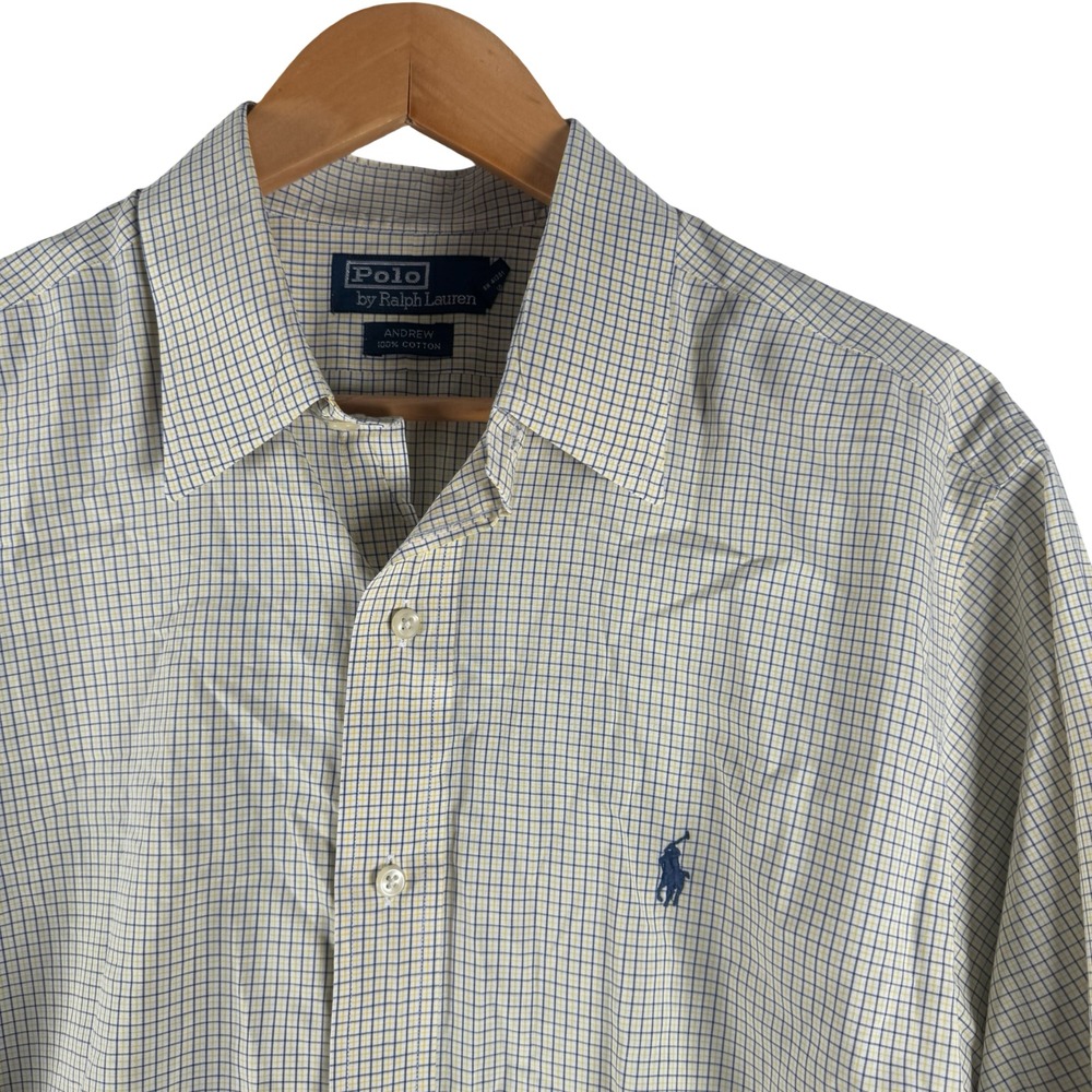 Polo Ralph Lauren Andrew Mens Long Sleeve Button Down Shirt Sz 16 1/2 X 33